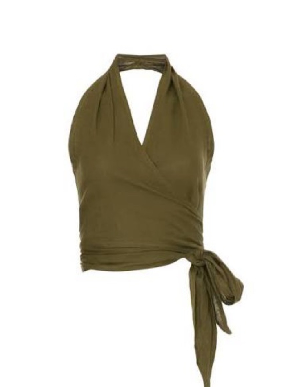 Polo by Ralph Lauren Olive Halter Wrap Crop Top